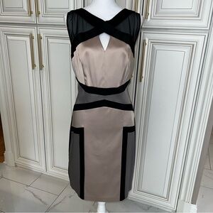 Jax Black and Tan Midi Dress